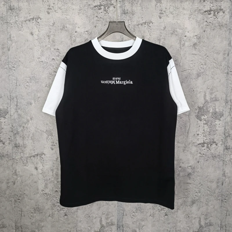 

Женская футболка с коротким рукавом MARNI mm6 maison, черная, белая футболка с коротким рукавом и круглым вырезом, европейские размеры