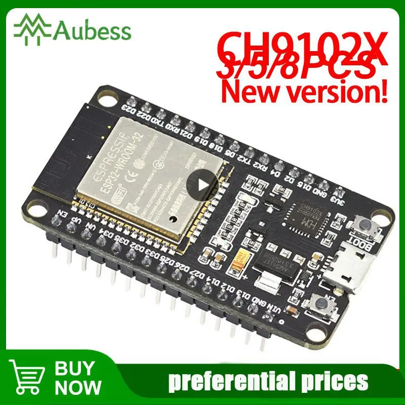 

3/5/8PCS Esp32 Esp-wroom-32 Ch9102x Wifi 2.4ghz Rf Esp32 Esp 32s 3.3v With Esp32 Wifi Safe Development Board