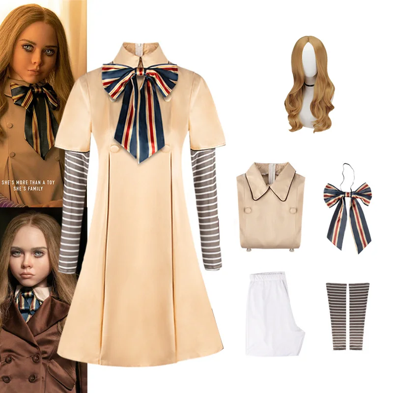

M3gan Cosplay Costume Kids M3gan Dress Ai Doll Robots Halloween Socks Horrible Movie Coat Women Children Cos Suits Outfit Girls