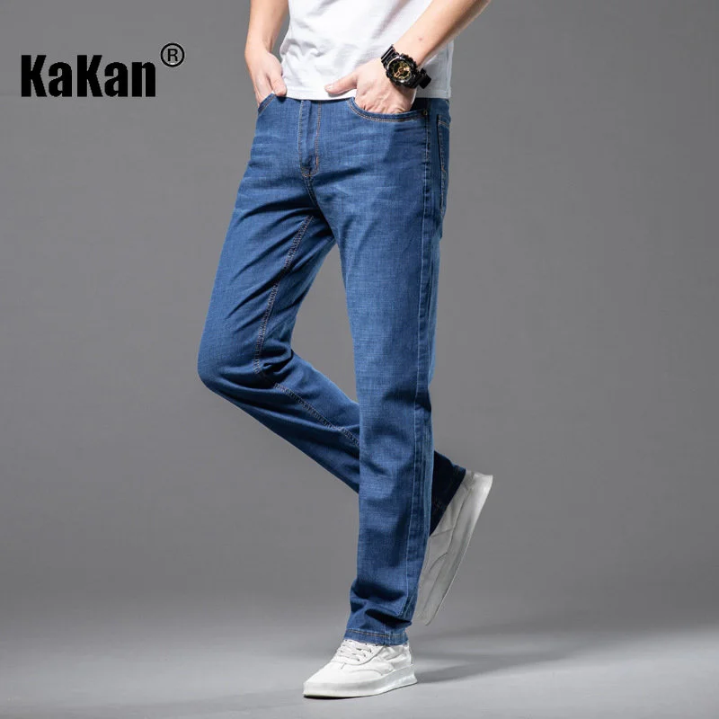Kakan - New Summer Thin Loose Straight Leg Jeans for Men, Youth Casual Versatile Casual Long Jeans K42-6202