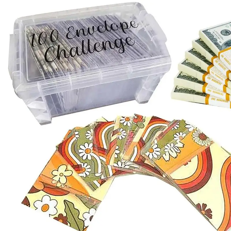 

100 Envelope Challenge Kit 100-Days Money Saving Binder Budget Planning Handbook Mastering The Progress With Storage Box For