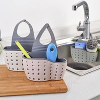 home storage drain basket kitchen sink holder adjustable soap sponge shlf hanging drain basket bag kitchen bathroom accessories