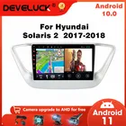 Автомагнитола 2DIN, Android 10, мультимедийный видеоплеер, GPS-навигатор, Wi-Fi, RDS, стерео, для Hyundai Solaris 2, Verna 2017, 2018