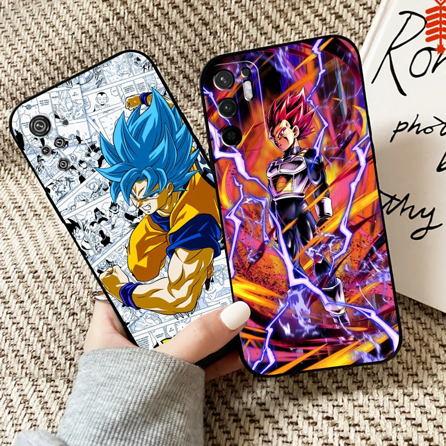 

Japan Anime Dragon Ball Goku Phone Case For Xiaomi Redmi Note 10 10S 10T Pro For Redmi Note 10 5G Back Funda Black