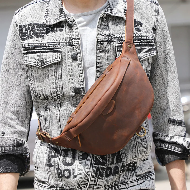 

AETOO Classic top-layer cowhide purse for Men Handmade vintage leather crossbody bag for men and women Summer casual