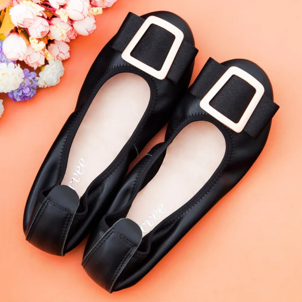

Loafers Women Flats Spring Cow Leather Solid Color Comfort Ladies Shoes Slip on Fashion Mother Shoes Plus Size Zapatos De Mujer