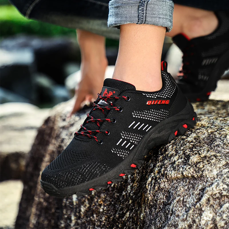 STRONGSHEN Men Outdoor Sports Hiking Shoes Climbing Trekking Footwear Mesh Breathable Casual Sneaker Walking Wear Resisting Boot