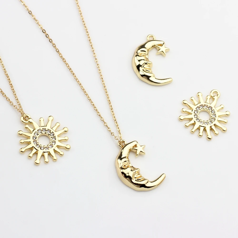 

Подвески из цинкового сплава в форме Солнца и Луны, подвески, 6 шт./лот для самостоятельного изготовления ожерелья, ювелирных изделий, фурнитура, аксессуары