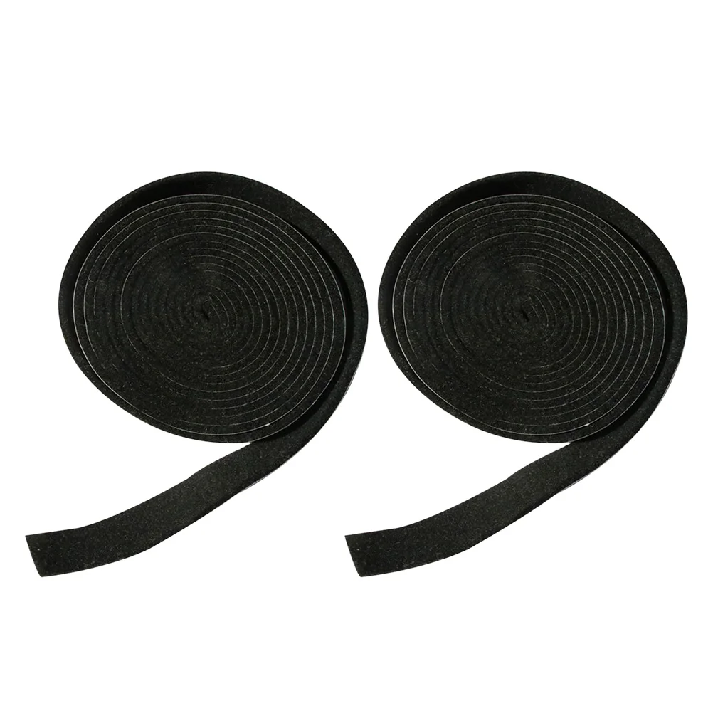 

2 Pcs Self-adhesive Felt Tape Electric Black Strips Fittings High Temperature Resistance Polyester Fiber Tool Supply House