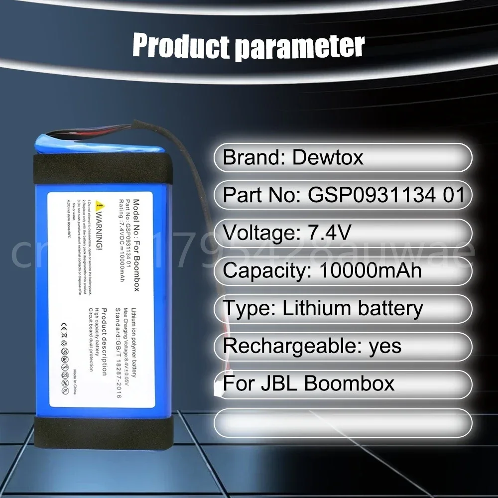 7.4V 25000mAh GSP 0931134 01 аккумулятор для JBL Boombox 1 плеер динамик замена перезаряжаемого