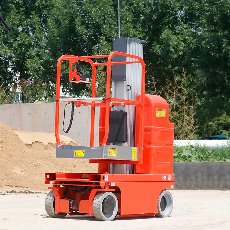 

MORN 6m 8m 10m Electric Man Lift Aluminum Vertical Mast Lift Self Propelled Mast Lift Hydraulic Single Person Lifter for Sale