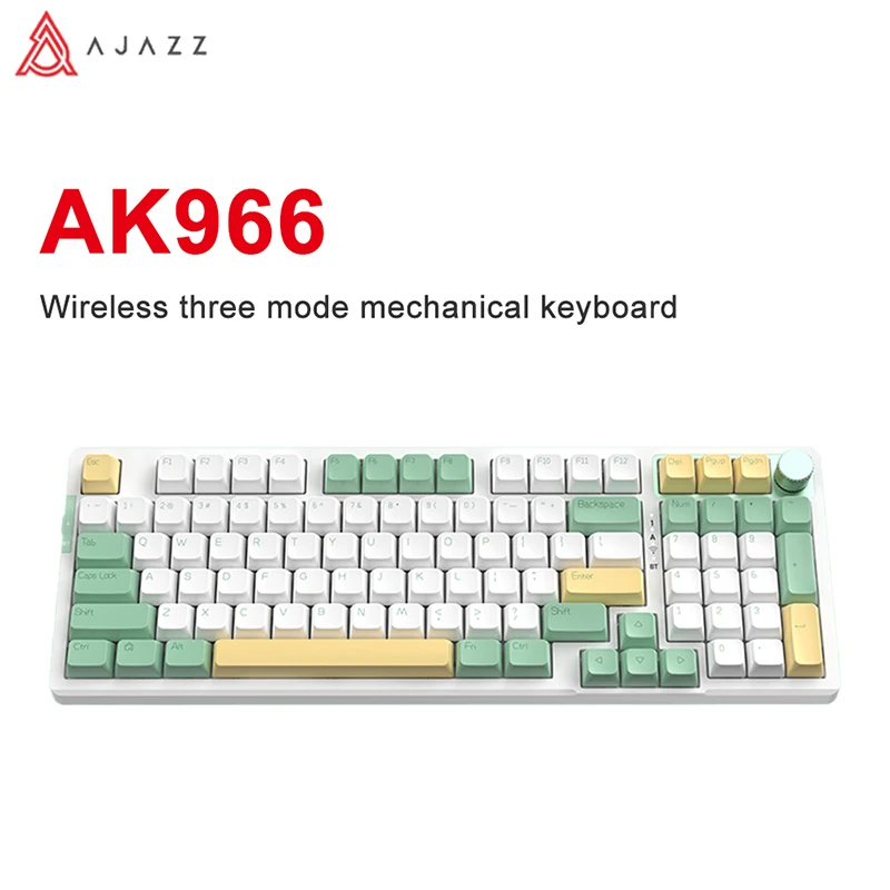 

AJAZZ AK966 96 Keys RGB Hot-swappable Keyboards Wired Triple Modes Mechanical Keyboard Gaming Keyboard Tri-mode for Mac Windows