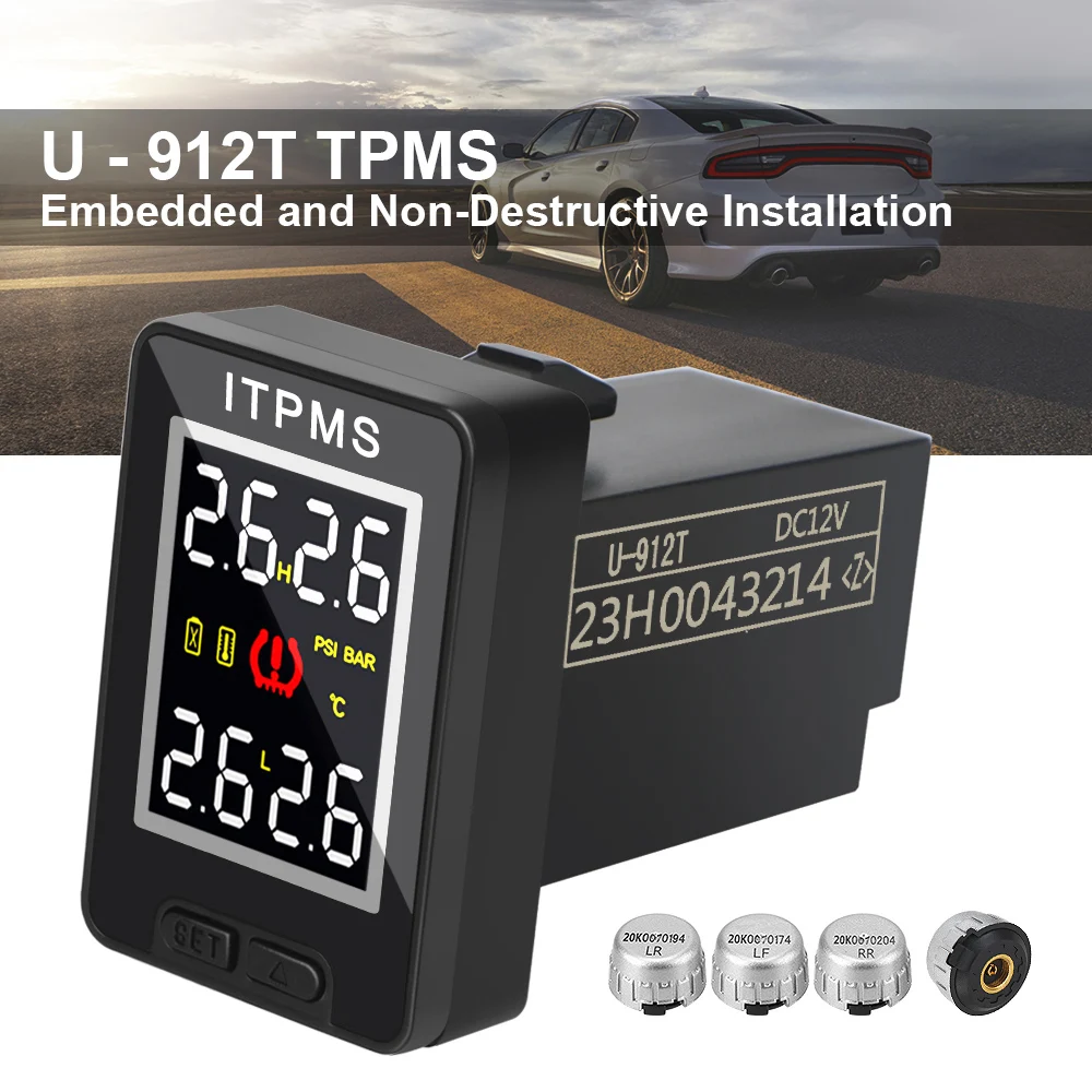 

For Toyota Save Fuel Wireless 4Pcs External /Internal Sensor Tire Pressure Monitor System Temperature Real-time Monitoring