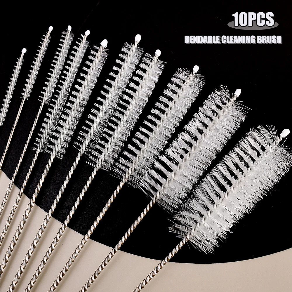 

10Pcs/set Cleaning Brushes Flexible Soft Hair Brushes Multifunction Cup Bottles Pipette Tube Brushes Household Cleaning Tools