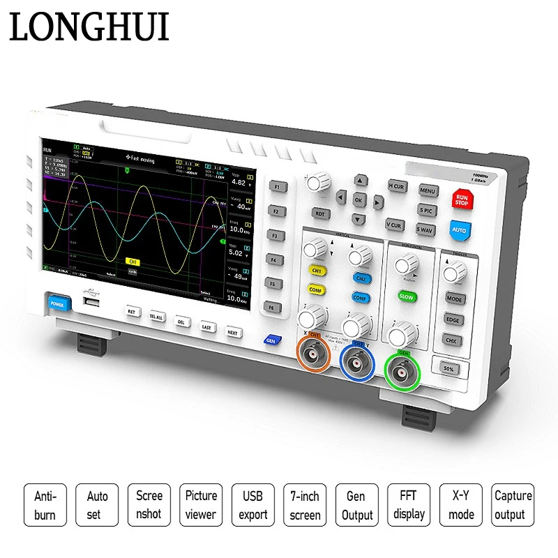 

1014D Digital Oscilloscopes 2 In 1 Dual Channel Input Signal Generator 100MHz* 2 Ana-log Bandwidth 1GSa/s Sampling Rate Tools