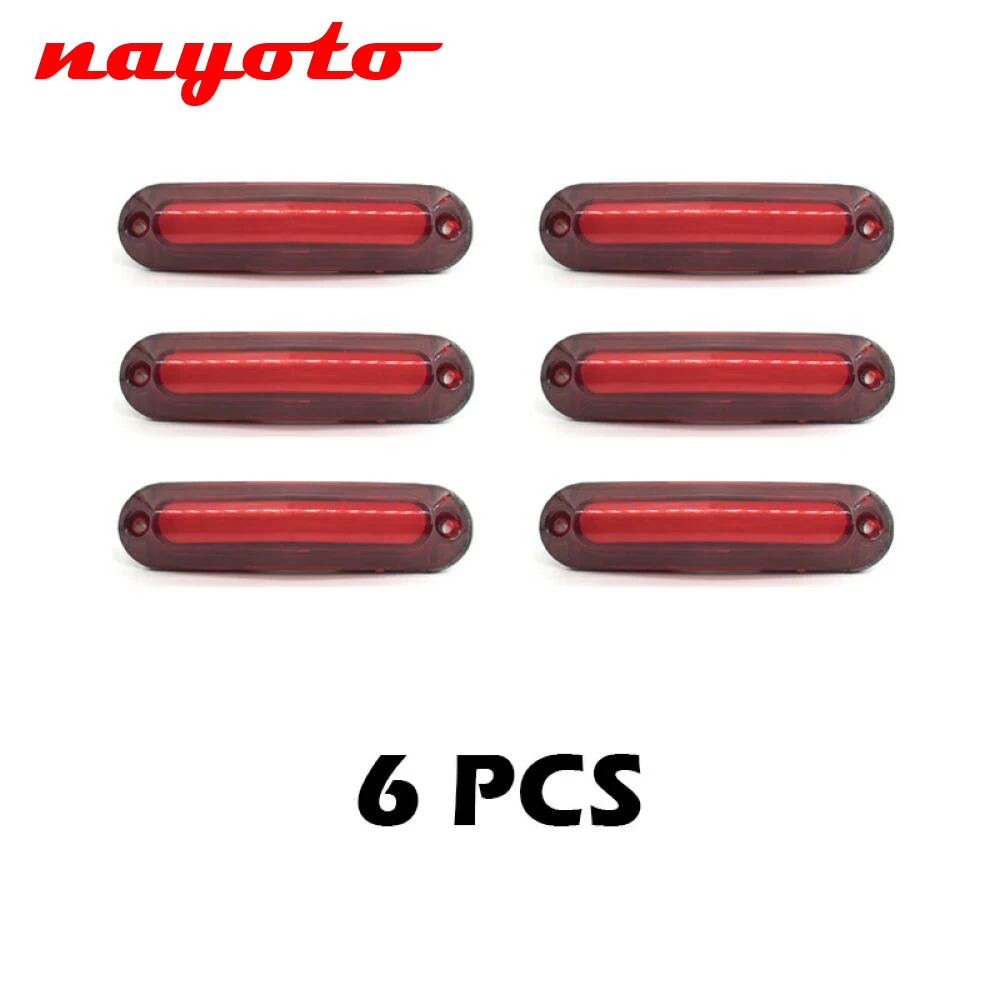 

6 шт., 6 светодиосветодиодный, габаритный фонарь заднего хода для грузовиков, 12 В, 24 В