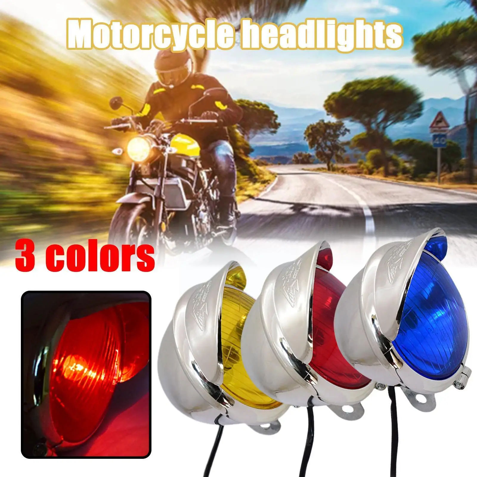 

10W 12V Universal ABS Motorcycle Headlights Motorbike Retro Bullet Fog Light Auxiliary Light Headlight Lamp Fit for Motorcy X7S7