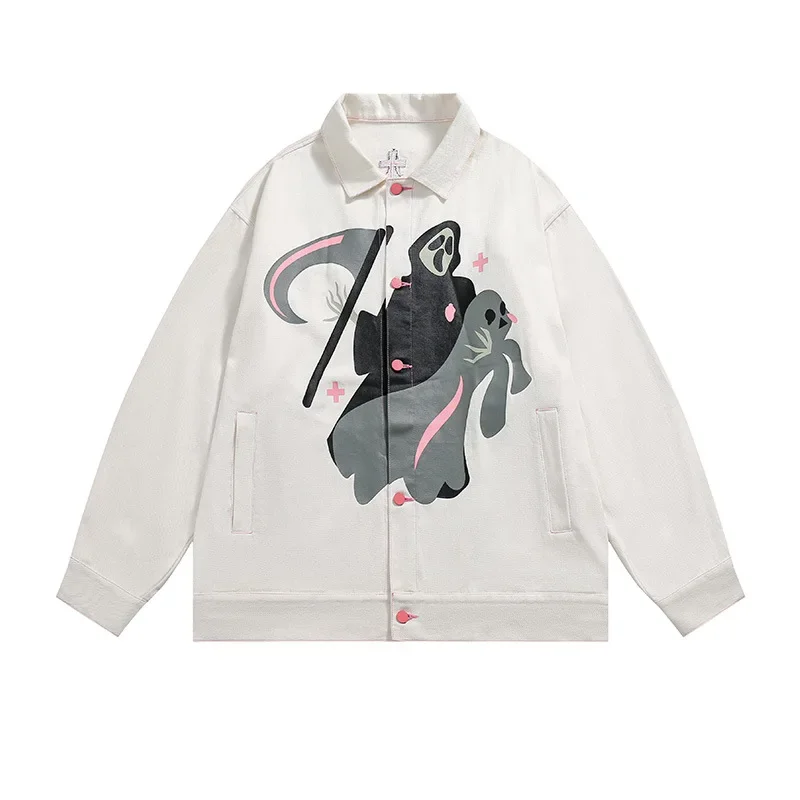 Yprs Мужская одежда Дизайн Чувствительность Мультяшная джинсовая куртка с принтом