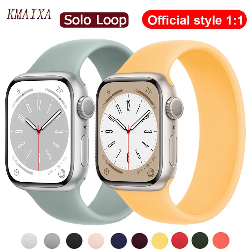 

Ремешок Solo Loop для Apple Watch Band 44 мм 40 мм 45 мм 41 мм 49 мм 38 мм 42 мм, эластичный браслет для iWatch series 8 Ultra 3 4 5 6 se 7