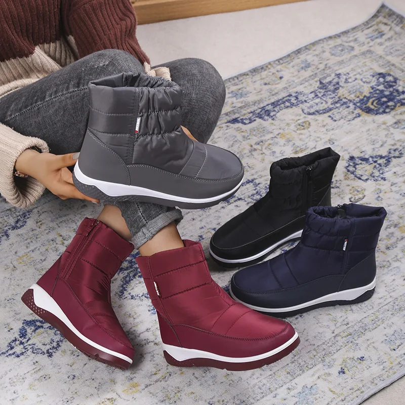 Women Boots 2022 New Winter Boots with Platform Shoes Snow Botas De Mujer Waterproof Low Heels Ankle Boots Female Women Shoes