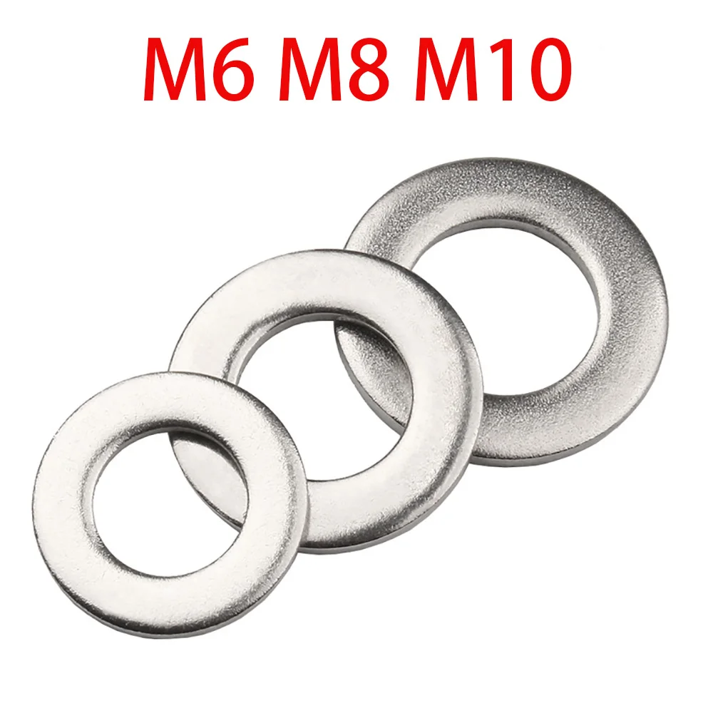 

304 Stainless Steel Flat Washer Plain Gasket for Screw Bolt M6 M8 M10 Flat Washers Plain Gaskets Flat Machine Washers