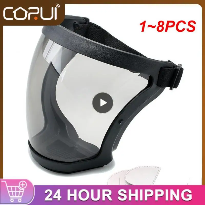 

Прозрачный Полнолицевой щит от брызг, 1-8 шт., защитные очки для сварки, Ветрозащитная маска для лица, защита для глаз унисекс