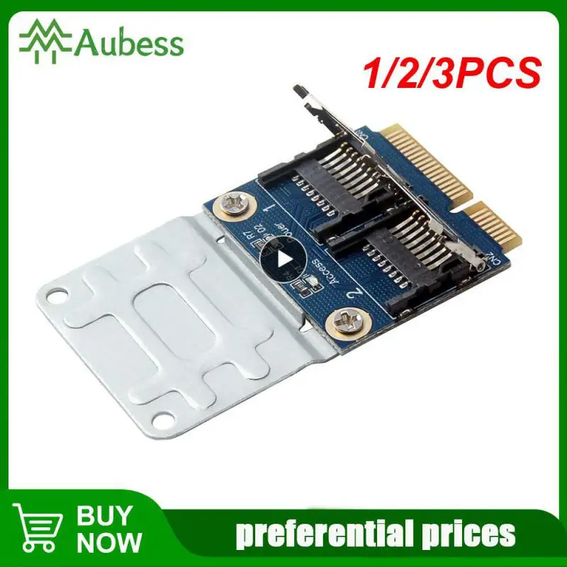 

1/2/3 шт. мини Pci-E адаптер 2 SSD HDD для ноутбука Dual - SDHC SDXC TF для Mini PCIe устройство для чтения карт памяти MPCIe в 2