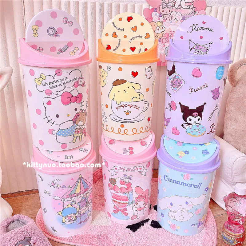 Kawaii Мультфильм Аниме Sanrios мусорная корзина рабочего стола портативная