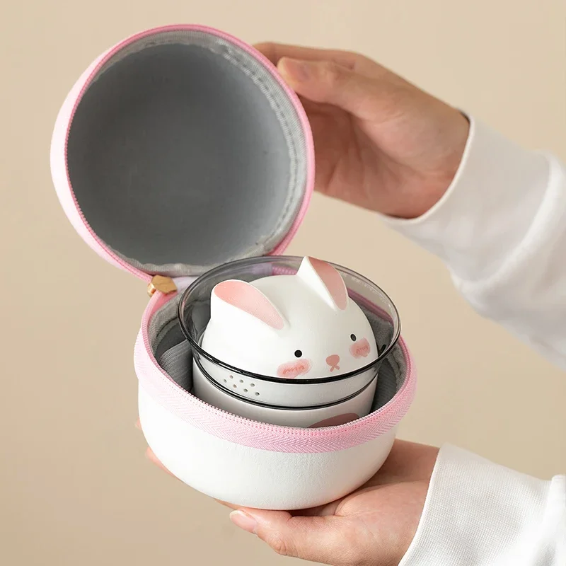 Прекрасный кролик китайский кунг-фу дорожный чайный сервиз керамическая глазурь