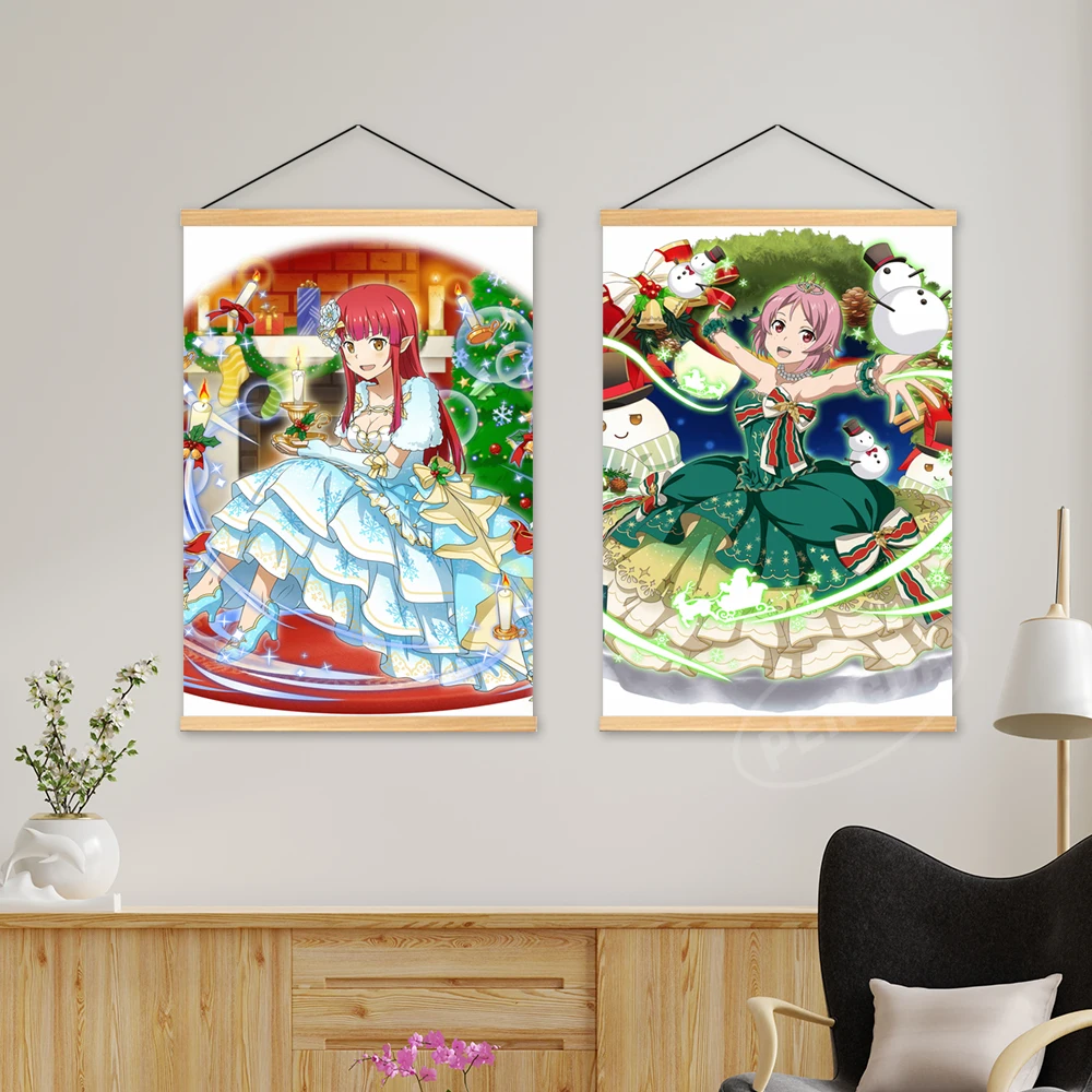 Холст искусство меч онлайн плакат деревянная подвесная картина Yuuki Asuna настенные