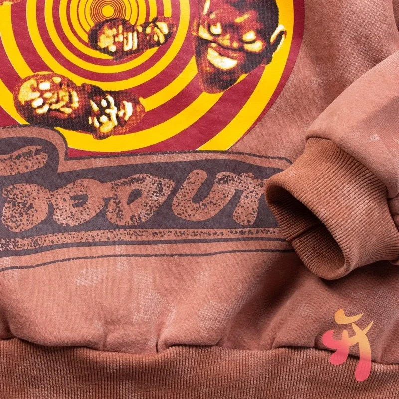 2XL флисовые куртки Кактус Джек в стиле ретро потертые окрашенные грязь голова