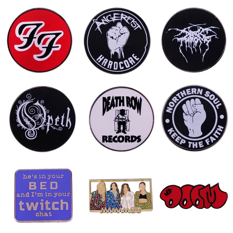 

High Quality Rock Band Metal Pins Creative Music Album Record Singer Brooch Punk Badge Send Friends Fan Medal Jewelry Gift