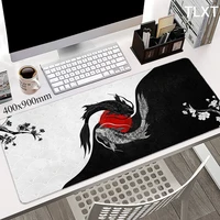 yinyang fish mousepad koi large mouse pad keyboard desk mat xxl nonslip office deskpad art mausepad home rubber slipmat 90x40