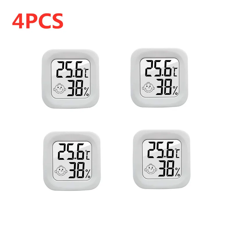 

4PCS Set Mini Indoor Digital Thermometer Hygrometer Set Room Humidity Gauge Meter LCD Display Temperature Humidity Sensor 2022