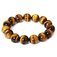 natural 5a grade yellow tiger eye stone round bead bracelet for men women boutique 6 16mm jade bead string bracelet jewelry gift