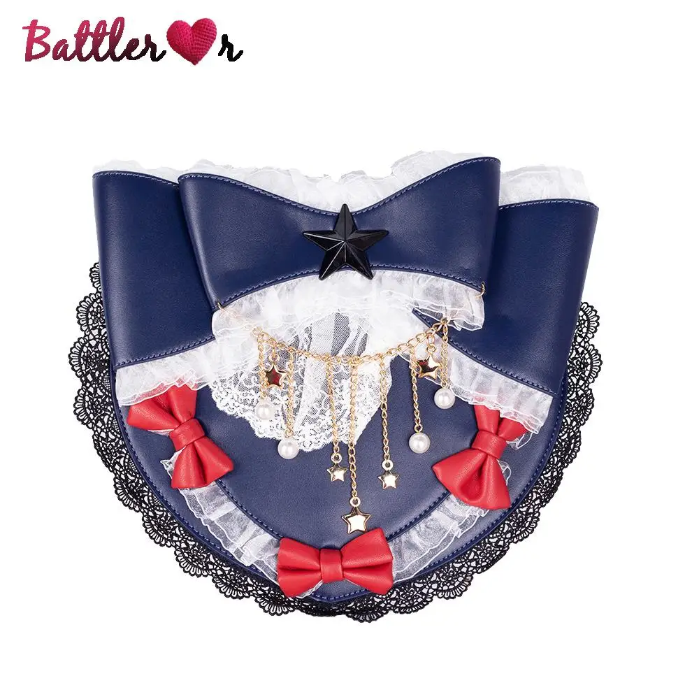 

Lolita Sweet Lace Heart Shaped Bag for Women Pearls Star Handbag Makeup Messenger Totes Ladies Satchel Purse Shoulder Bags New