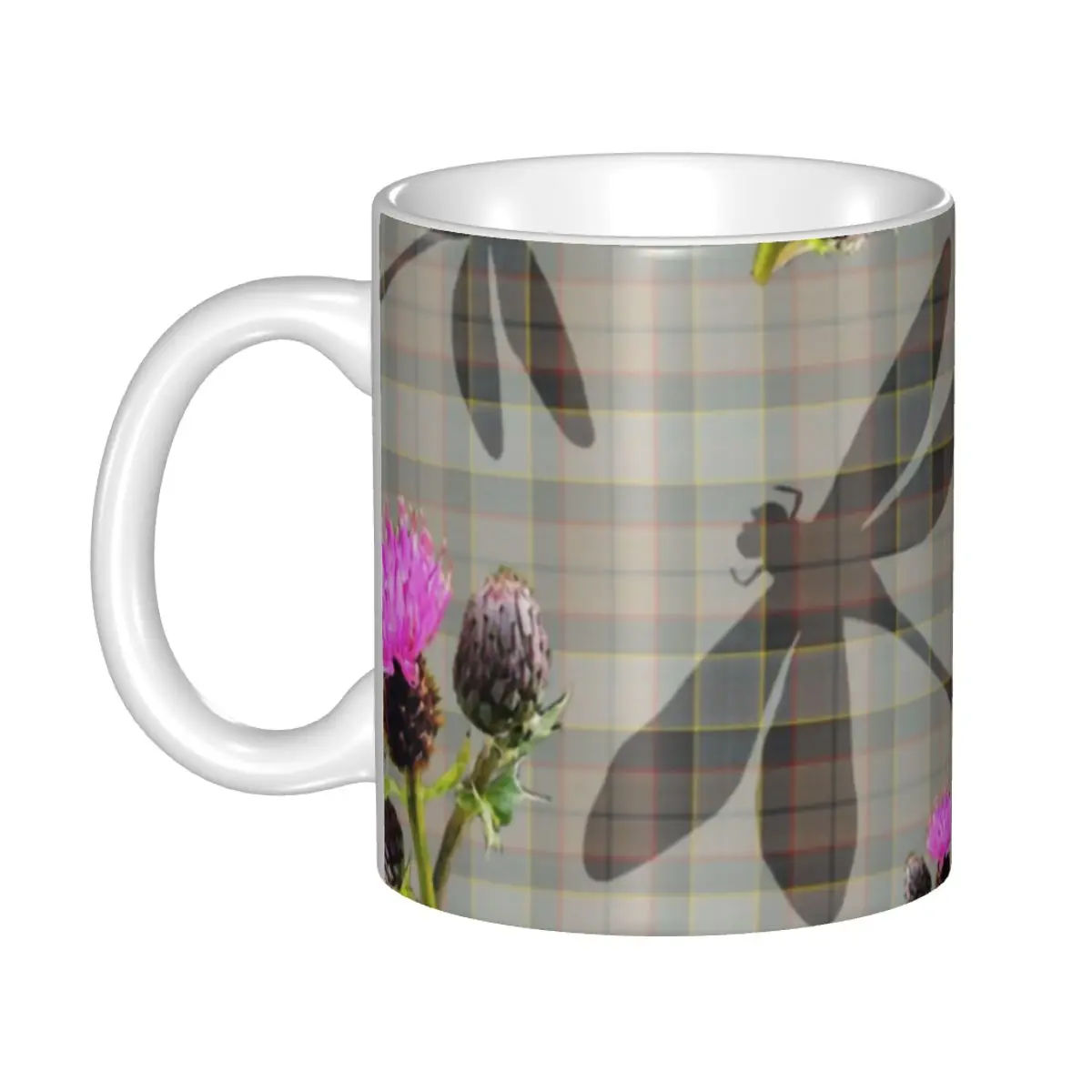 

Scottish Dragonfly Tartan Mugs Customized Outlander Show Ceramic Coffee Mug Cup Creative Gift Outdoor Work Camping Mugs