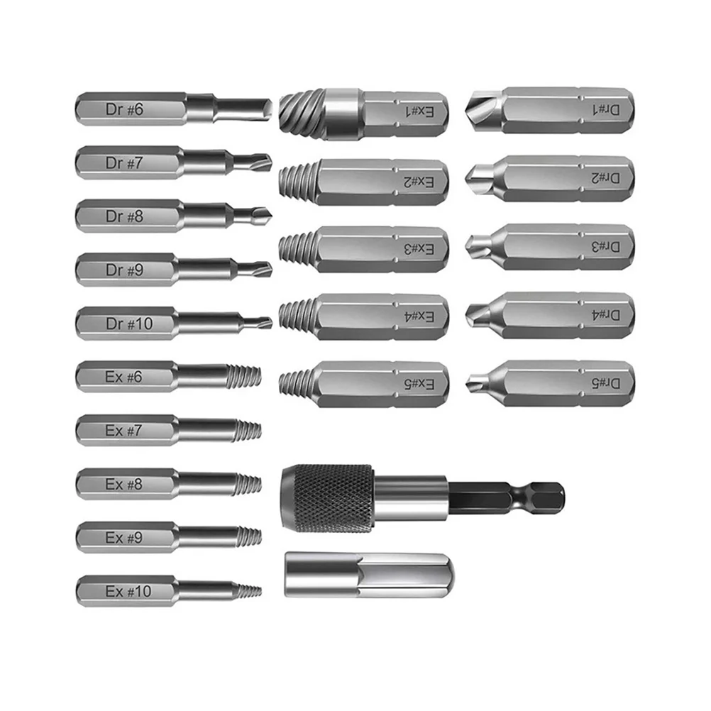 

Устройство для удаления поврежденных винтов, Комплект болтов и экстракторов для удаления поврежденных болтов, инструмент для винтов с закр...