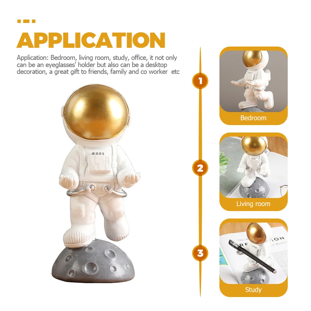 Astronaut Holder Stand Glasses Desktop Sunglasses Display Eyeglasses Spaceman Pen Statue Decorative Decoration Frame Desk