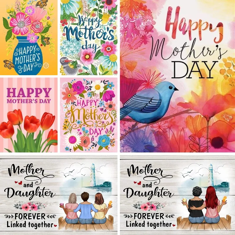 

5D алмазная живопись на день матери, алмазная вышивка «сделай сам», Алмазная мозаика, птицы и цветы, вышивка крестиком, искусство, Декор для дома