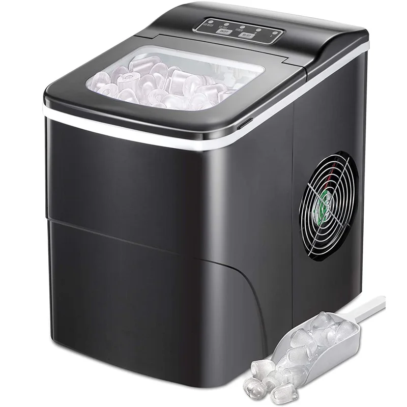 

Promotion Model Household Portable Compact Ice Maker With Ice Scoop First Ice In 6 Minutes 26 Pounds Daily