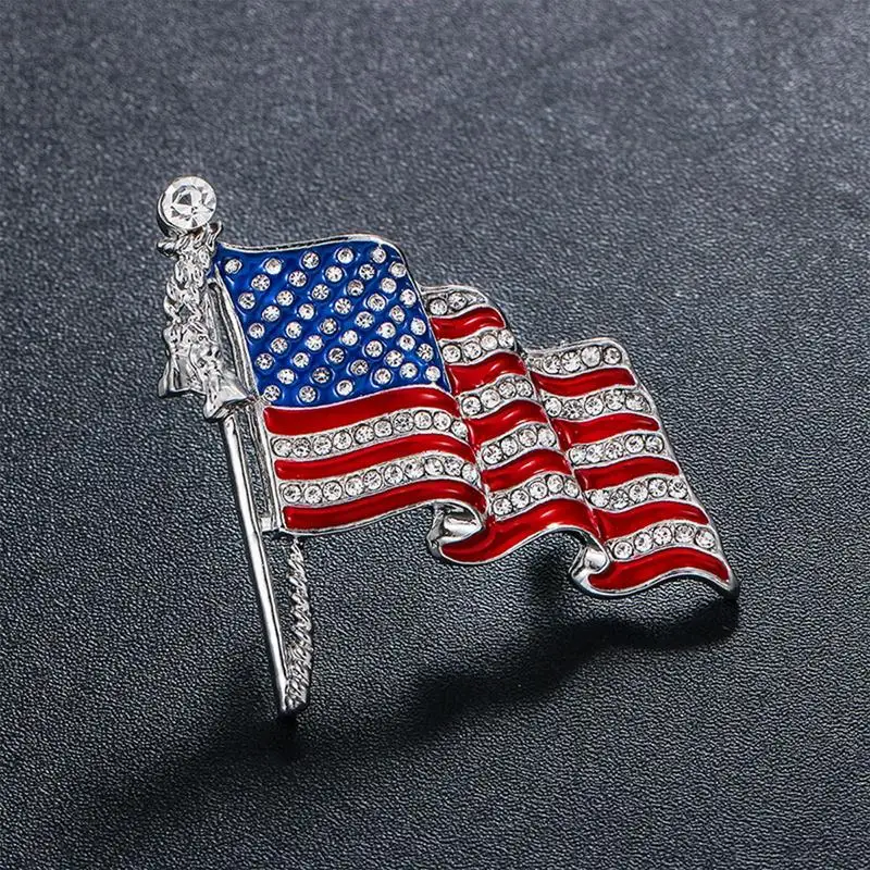 

United States National Flag Badge Metal USA Flag Souvenir Lapel Brooch Clip Scarf Buckle Clothes Collar Lapel Pin Brooch Jewelry