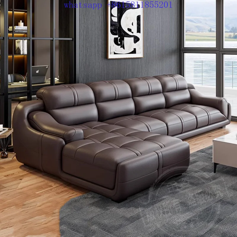 Современный диван для гостиной кожаный роскошный угловой удобная мебель