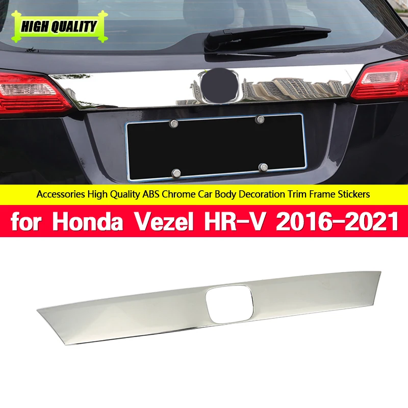 

For Honda HR-V HRV Vezel 2016-2021 2017 2018 Chrome Rear Trunk Cover Tail Gate Cargo Door Lid Trim Molding Frame Garnish Styling