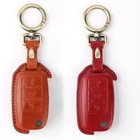 for volkswagen leather car key case cover for vw polo golf 4 5 6 7 t5 passat b6 b5 skoda octavia a5 a7 seat leon ibiza ateca new