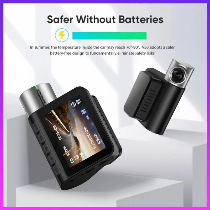 

Видеорегистратор V50 4K 3840*2160P с Wi-Fi, Автомобильный видеорегистратор 70mai, видеорегистратор 24H HD 1080P, видеорегистратор с двойным объективом, виде...