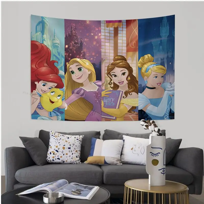 Гобелены настенные с мультяшными героями Диснея принцессы хиппи японский