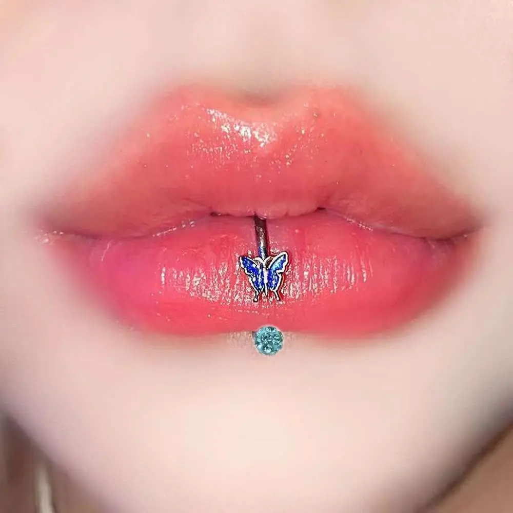

Non-piercing Women Piecing Lip Stud Butterfly Lip Stud Titanium Steel Cartilage Earring Stud Lip Nail Body Piercing C Lip Ring