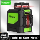 Самовыравнивающийся лазерный уровень Huepar, 5 линий, 2D пересечение красных линий, 360, ручной режим, инструмент для помещений и улицы с горизонтальными и вертикальными