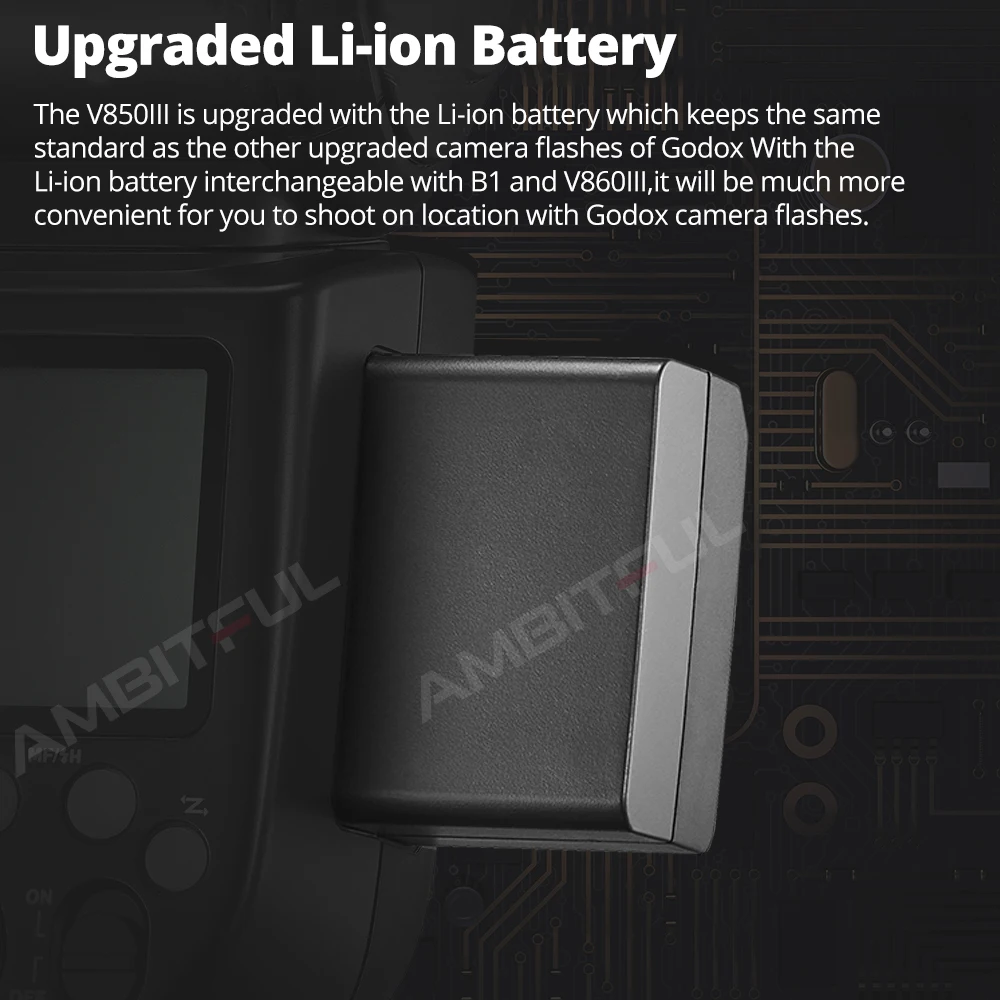 Беспроводная вспышка Godox V850III 76W GN60 2 4G X System со встроенным литий-ионным